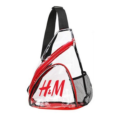 Clear PVC Cross Body Messenger Shoulder Bag with Adjustable Strap