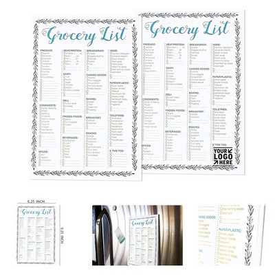 100 Sheets 9.25 x 6.25" Magnetic Grocery List Pad for Fridge