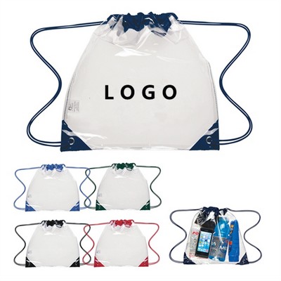 12" Transparent Vinyl Drawstring Backpack