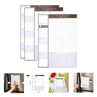 7.5 x 9.5" 52 Sheets Large Magnetic Shopping List Pad For Fridge with Checklist