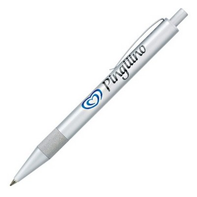 Apollo-I Silver Ballpoint Pen w/Textured Grip