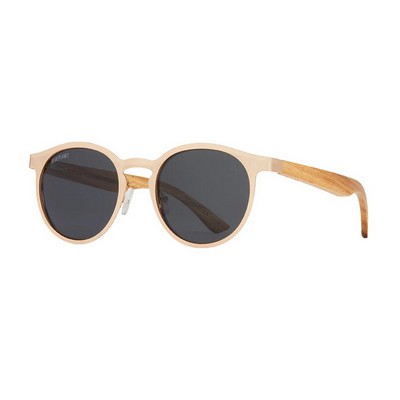 Aren Matte Gold & Light Walnut Polarized Sunglasses