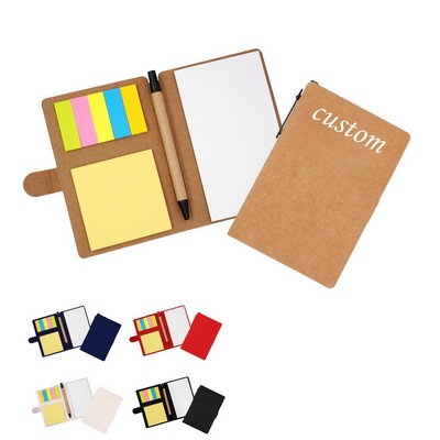Recycled Sticky Notes Notebook With Ballpoint