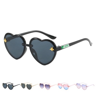 3-10 Teens Cute Bee Kids Heart Shaped Sunglasses