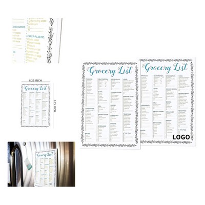 100 Sheets 9.25 x 6.25" Magnetic Grocery List Pad for Fridge