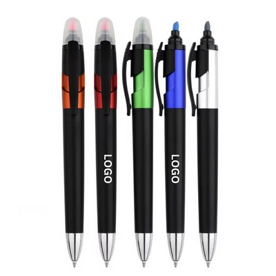 2 Side Black Highlighter Pen With Stylus