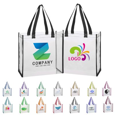Clear PVC Stadium Security Open Tote 12"x12"x6"