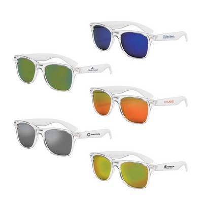 Mirrored Clear Frame Malibu Sunglasses