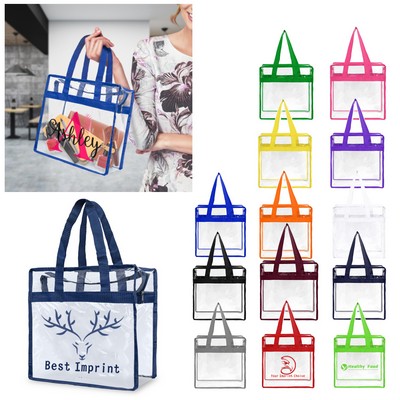 Stadium Approved Clear Zipper Tote Bag-12" 12" x 6"