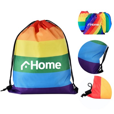 LGBTQ Rainbow Drawstring Backpack