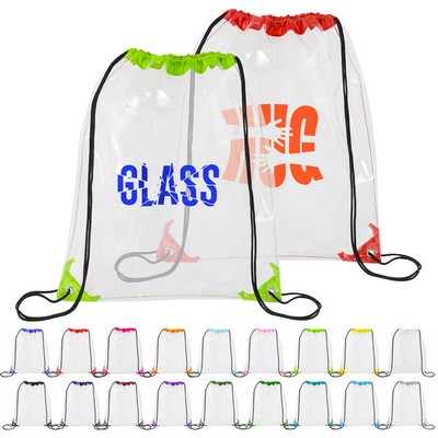 Clear Drawstring Cinch Backpack 14" X 17"