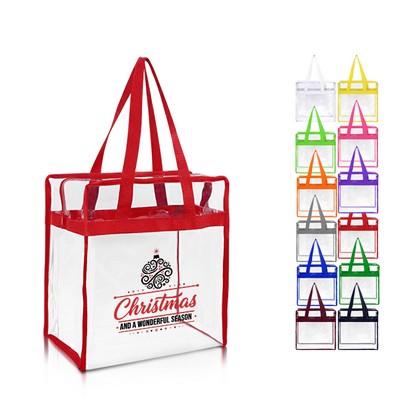 Clear Stadium Zipper Tote Security Bag