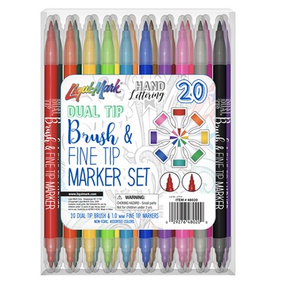 Dual Tip Brush & Fine Tip Marker Set - 20 Pack
