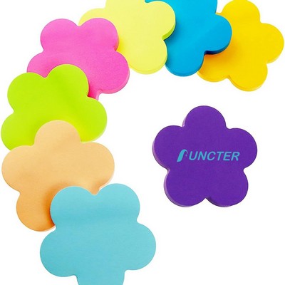 50 Sheets 2.75" Adhesive Flower Shape Sticky Notes Notepaper