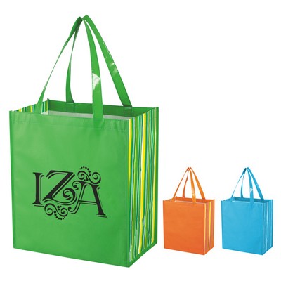 Shiny Laminated Non-Woven Tropic Shopper Tote Bag