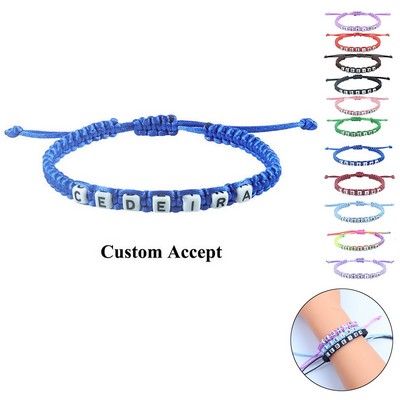 Adjustable Alphabet Bead Bracelet