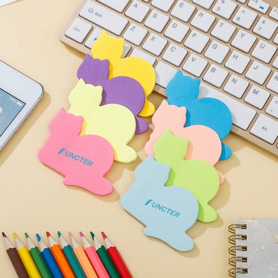 50 Sheets 2.16 x 2.75" Adhesive Cat Shape Sticky Notes Post Notes