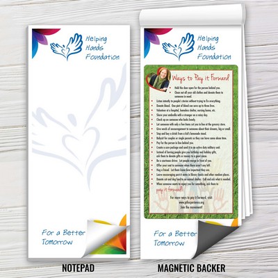 Full-Color Magnetic Notepads - Pay it Forward Ideas (3 1/2" x 8")