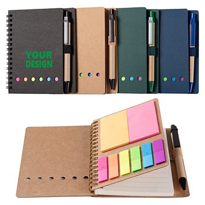 Lined Spiral Kraft Paper Notebook