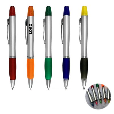 Dual-End Highlighter And Ballpoint Pen
