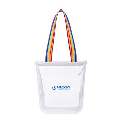 Sigma Clear Zippered Tote - Rainbow