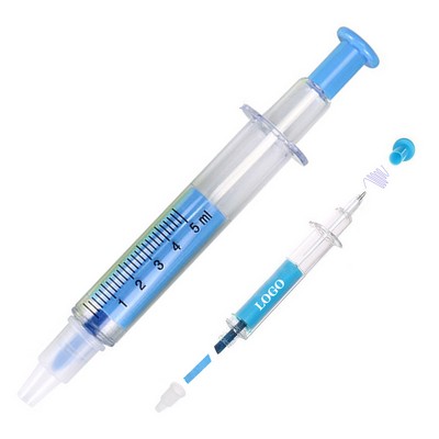 Syringe Pen with Highlighter