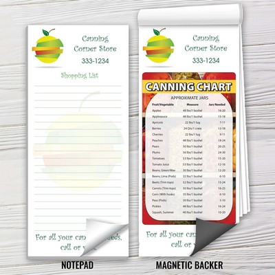 Full-Color Magnetic Notepads - Easy Canning Reference Chart (3 1/2" x 8")