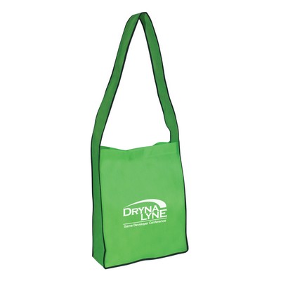 Non-woven Messenger Tote Bag With Hook And Loop Closure