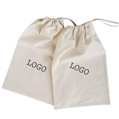 9 W x 14 1/2 H Pure Cotton Canvas Drawstring Bags