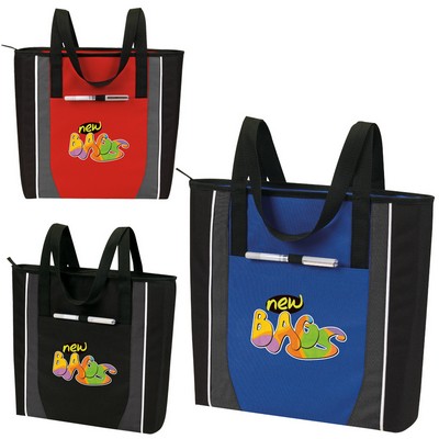 Accent Zipper Tote Bag