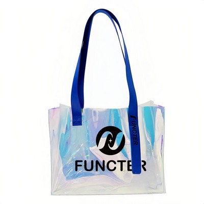 Iridescent Clear PVC Tote Bag 12 x 15"