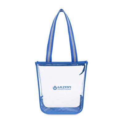 Sigma Clear Zippered Tote - Royal Blue