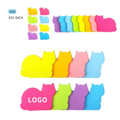 75 Sheets 3 x 3" Pad Cat Self-Sticky Note Pads