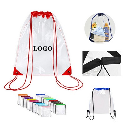 Heavy-Duty Clear Drawstring Backpack